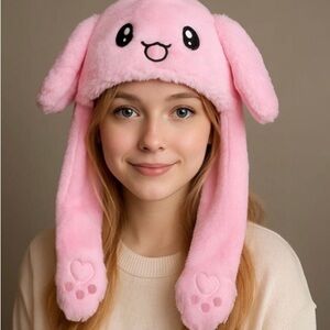 Bunny Hat, Funny Plush Bunny Hats
(bunny ears move)